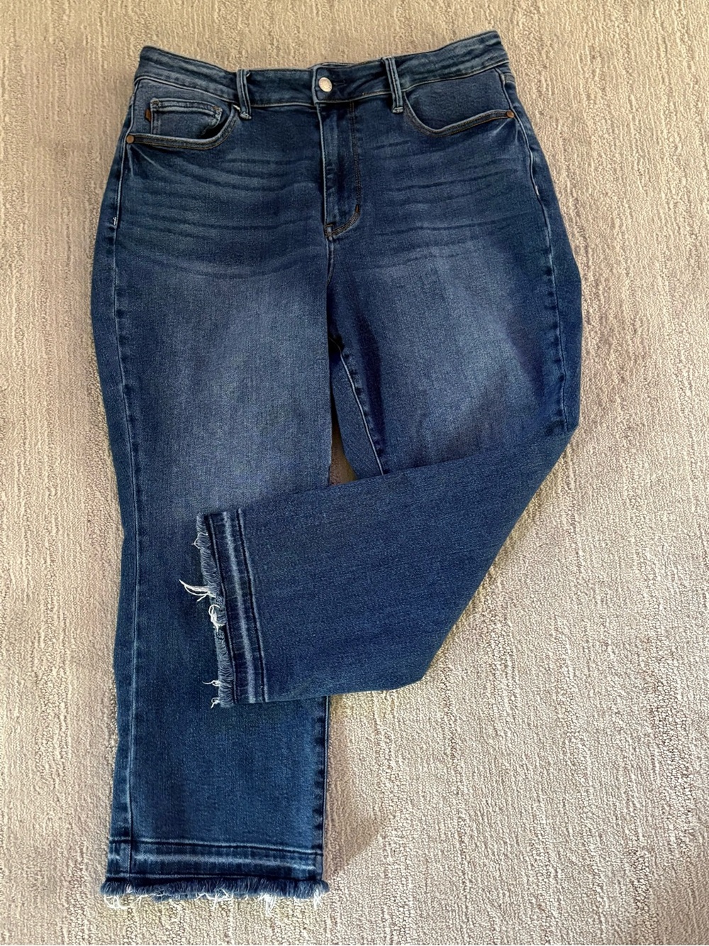Judy Blue High Waist Vintage Wash Release Hem Kick Flare Denim Jeans